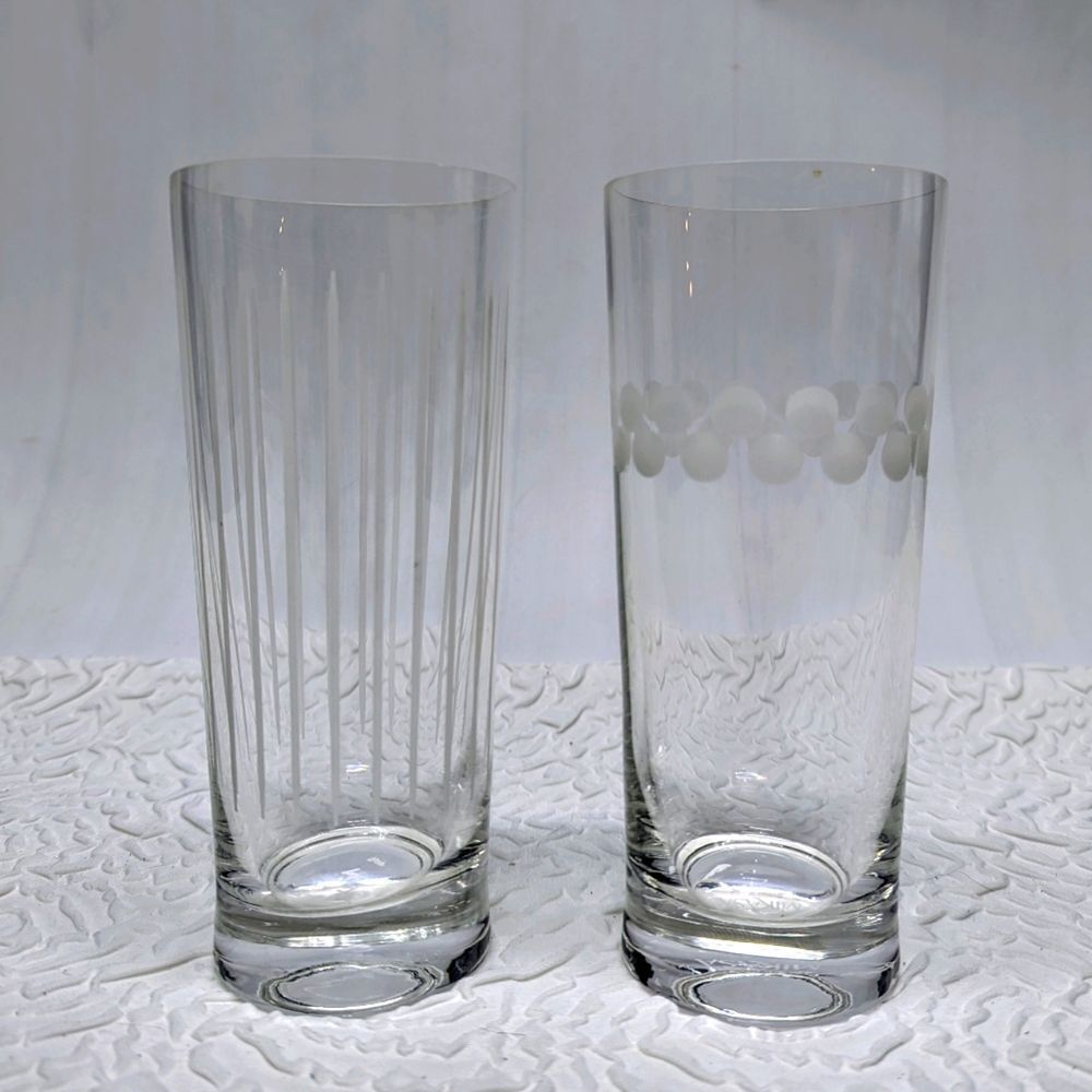 MIKASA | Set of Two Lead Free Crystal Etched Highball Glasses